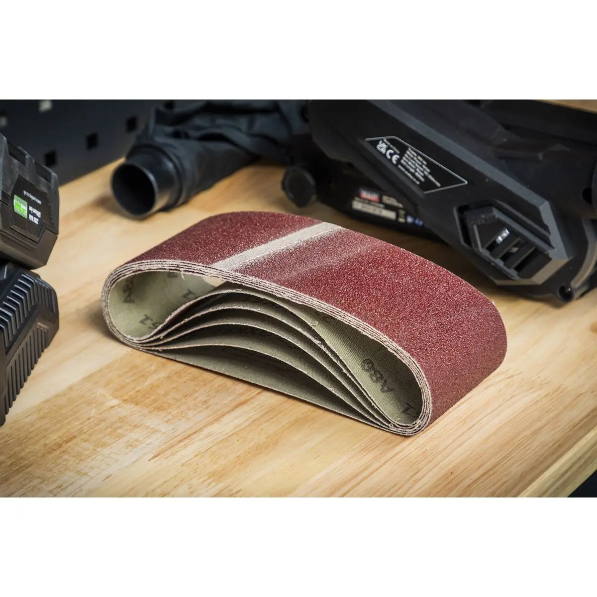 Sealey Sanding Belt 76 x 457mm 80Grit Pack of 5 White Rose Tools