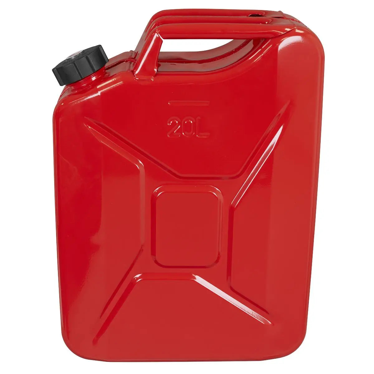 Sealey Screw Cap Metal Jerry Can 20L - Red  White Rose Tools