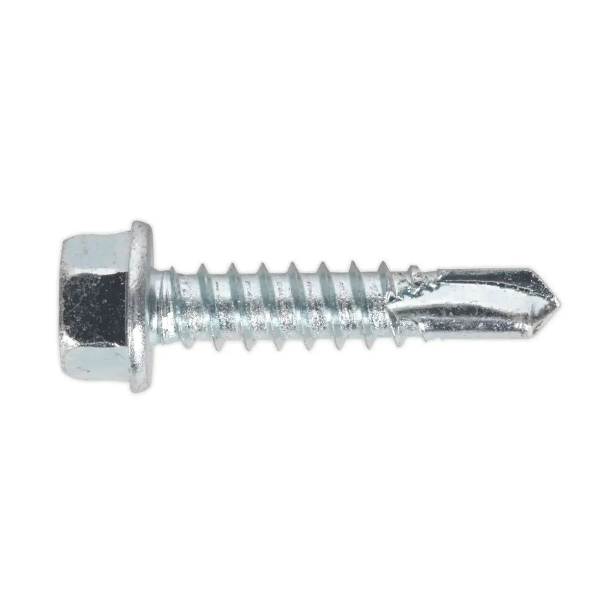 Sealey Self-Drilling Screw 5.5 x 25mm Hex Head Zinc Pack of 100