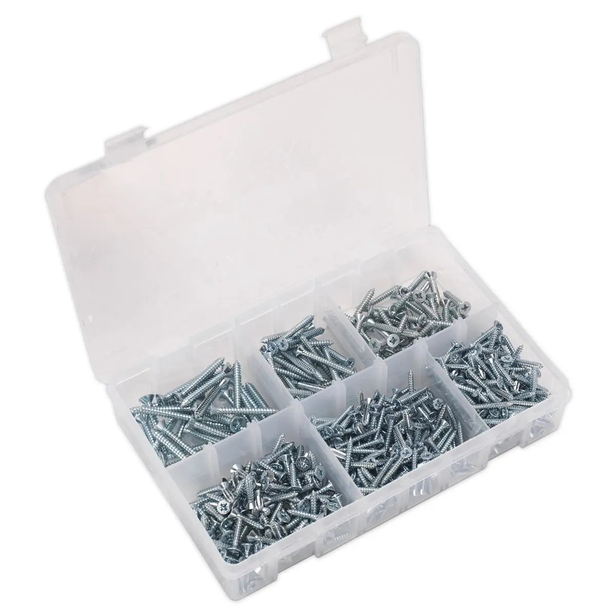 Sealey Self-Tapping Screw Assortment DIN 7982 510pc Countersunk Pozi Zinc