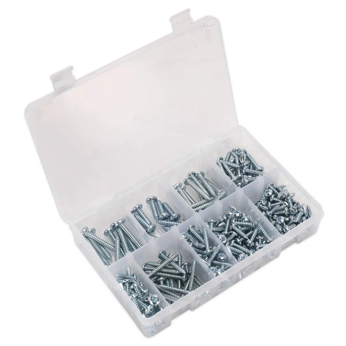 Sealey Self-Tapping Screw Assortment DIN 798CZ 305pc Pan Head Pozi Zinc