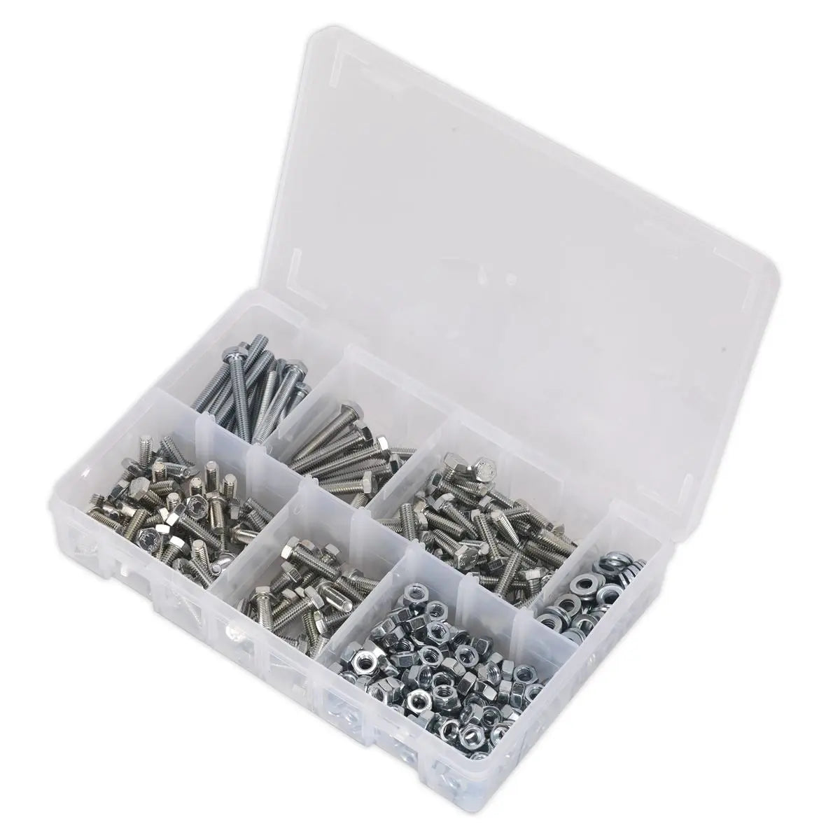 Sealey Setscrew, Nut & Washer Assortment 408pc High Tensile M6 Metric
