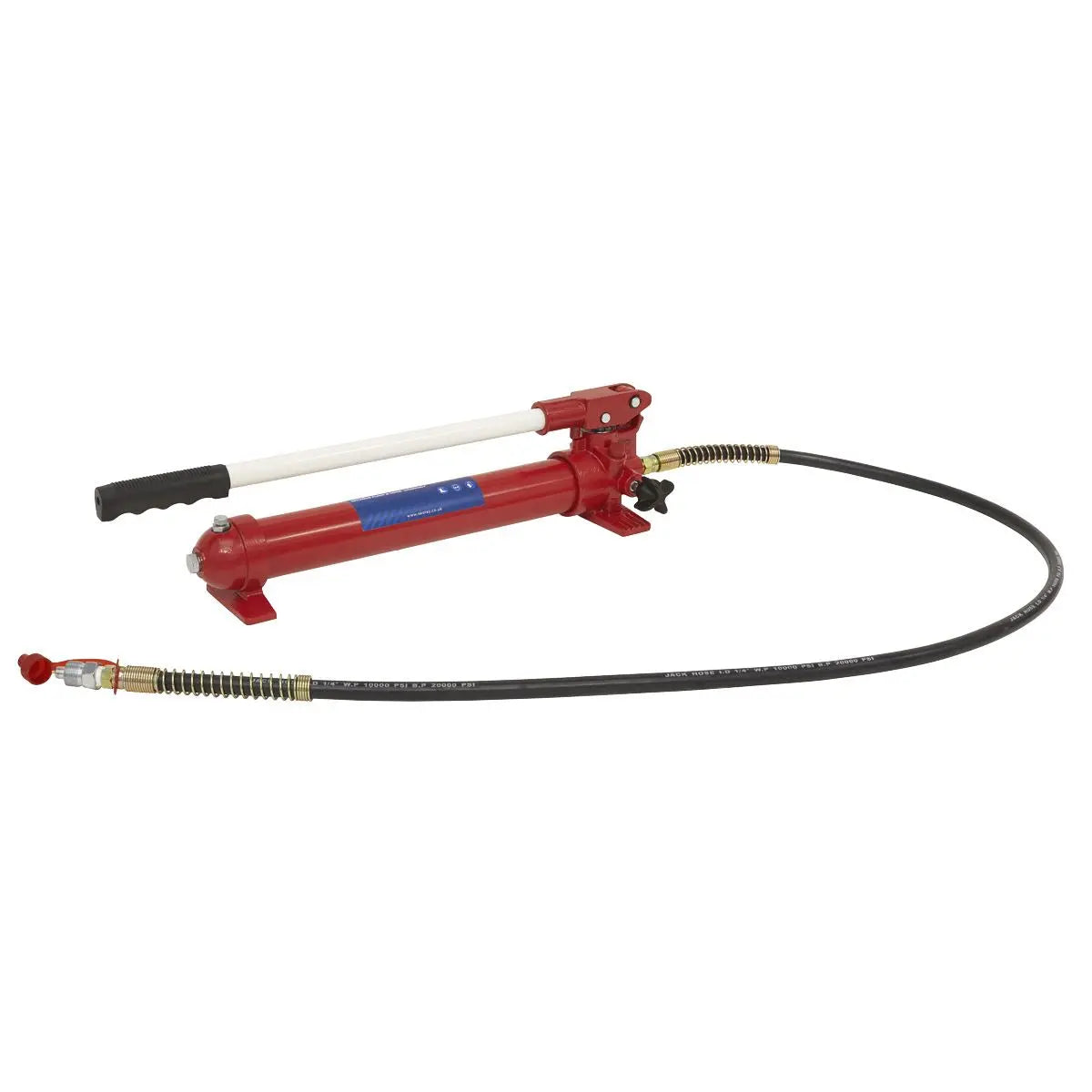Sealey Snap Push Ram with Pump & Hose Assembly - 10 Tonne