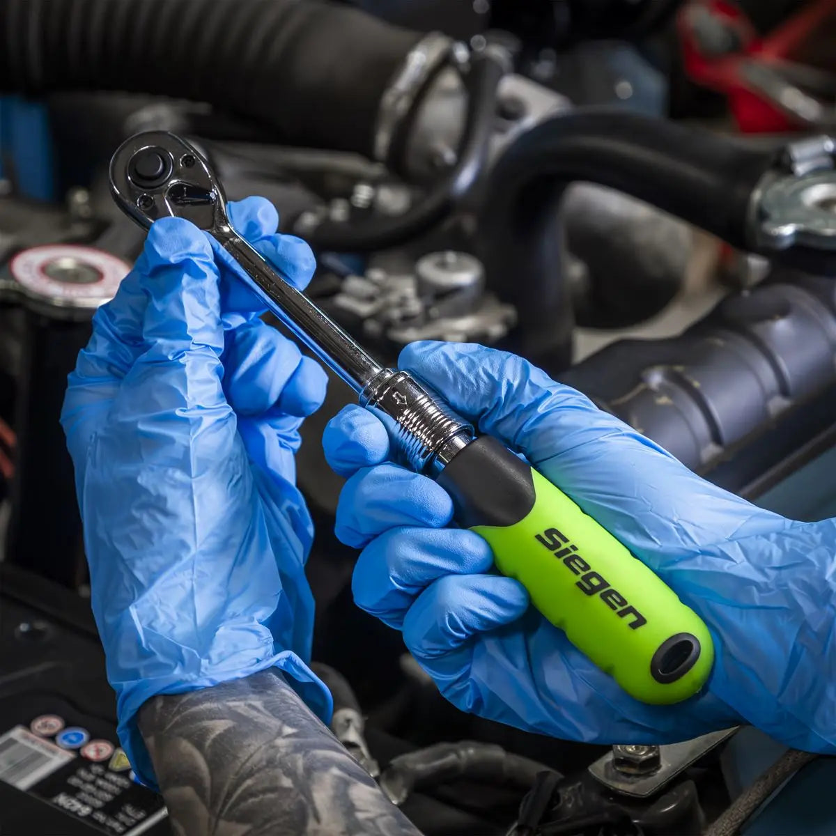 Sealey Socket Set Extendable Ratchet 1/4"Sq Drive 26pc White Rose Tools