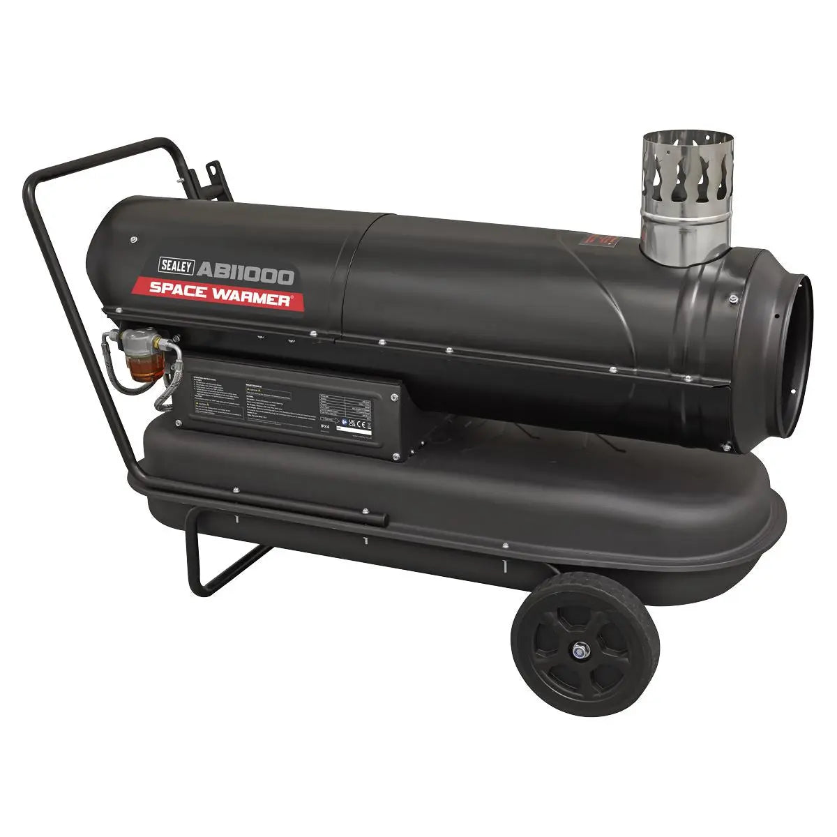 Sealey Space Warmer® Indirect Kerosene/Diesel Heater with Wheels 102,000Btu/hr White Rose Tools