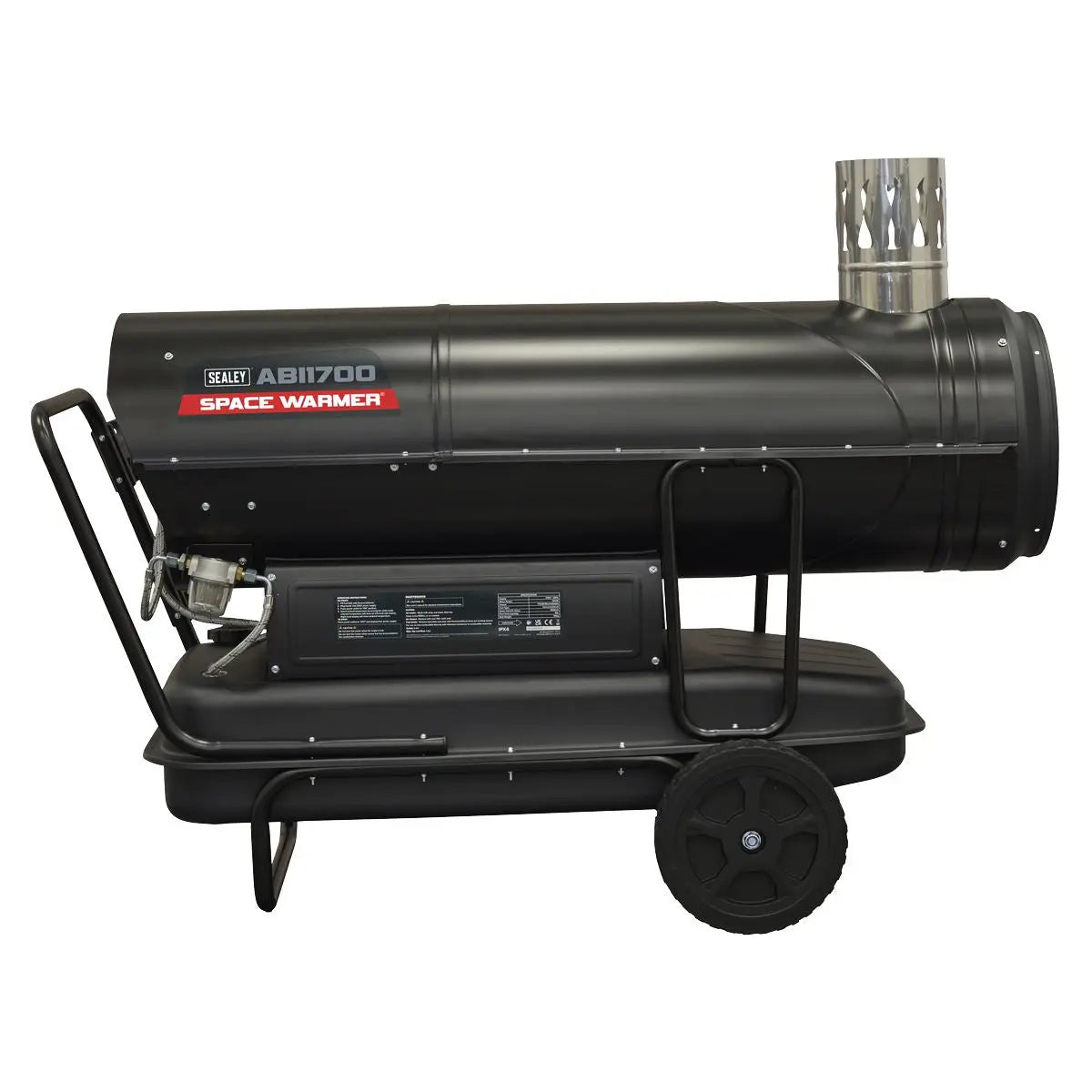 Sealey Space Warmer® Indirect Kerosene Diesel Heater with Wheels 170,000Btu/hr White Rose Tools
