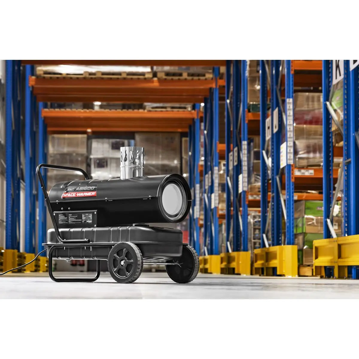 Sealey Space Warmer® Indirect Kerosene/Diesel Heater with Wheels 68,000Btu/hr White Rose Tools