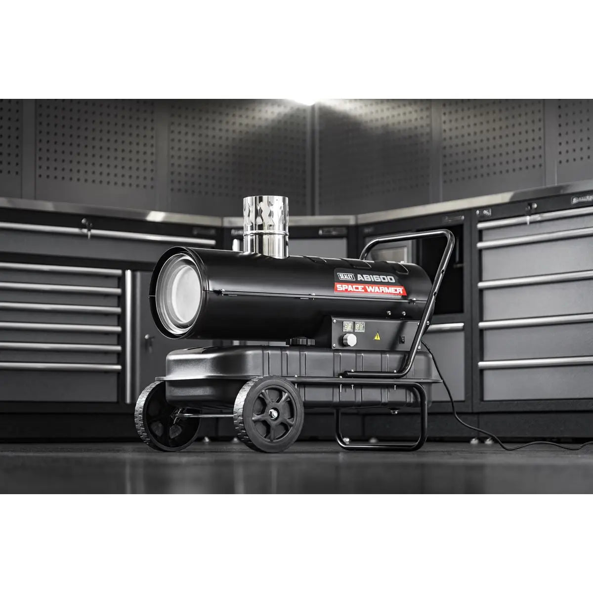 Sealey Space Warmer® Indirect Kerosene/Diesel Heater with Wheels 68,000Btu/hr White Rose Tools