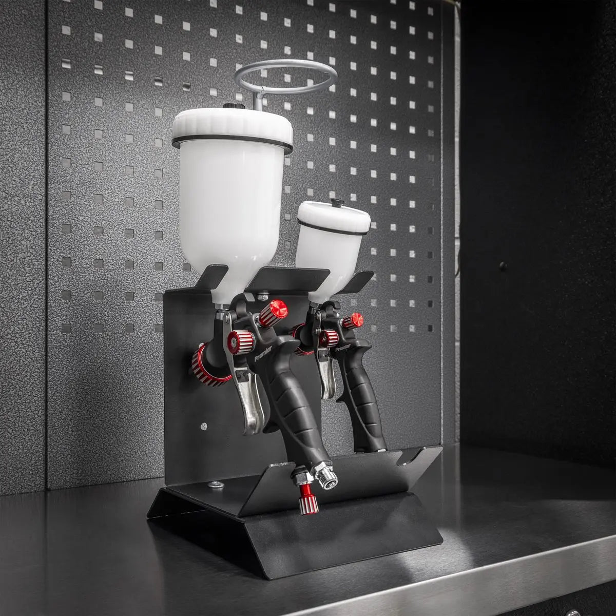 Sealey Spray Gun & Filter Holder 2 Gun Capacity White Rose Tools