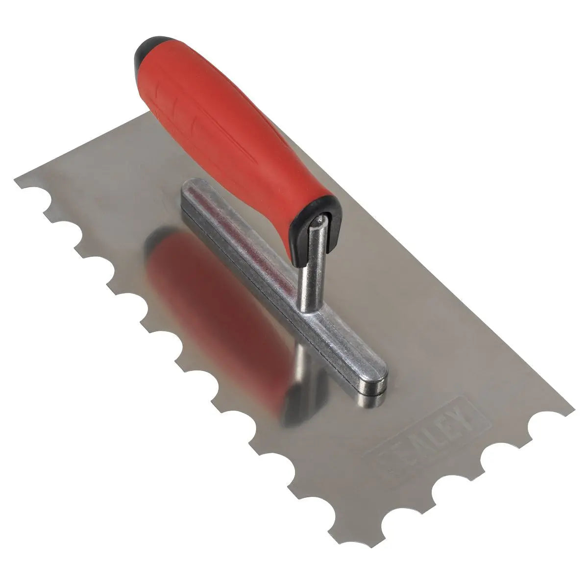 Sealey Stainless Steel 270mm Semicircle Tooth Trowel - Rubber Handle - Aluminium Foot White Rose Tools
