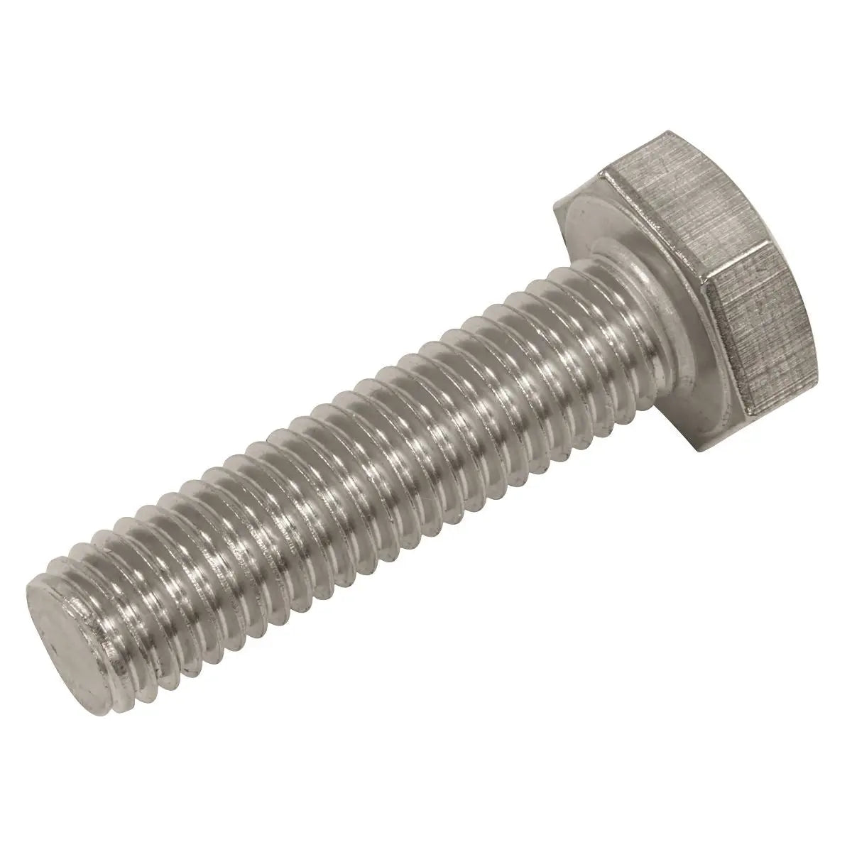 Sealey Stainless Steel Hex Head Set Screw DIN 933 - M10 X 40 A2 - Pack of 25 White Rose Tools