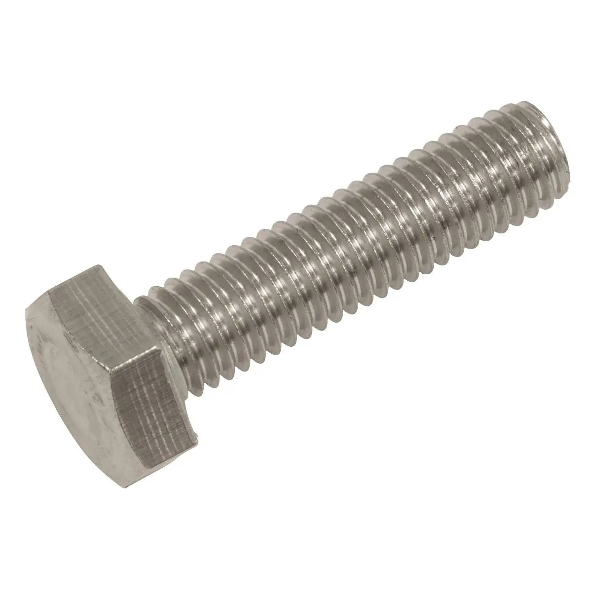 Sealey Stainless Steel Hex Head Set Screw DIN 933 - M10 X 40 A2 - Pack of 25 White Rose Tools