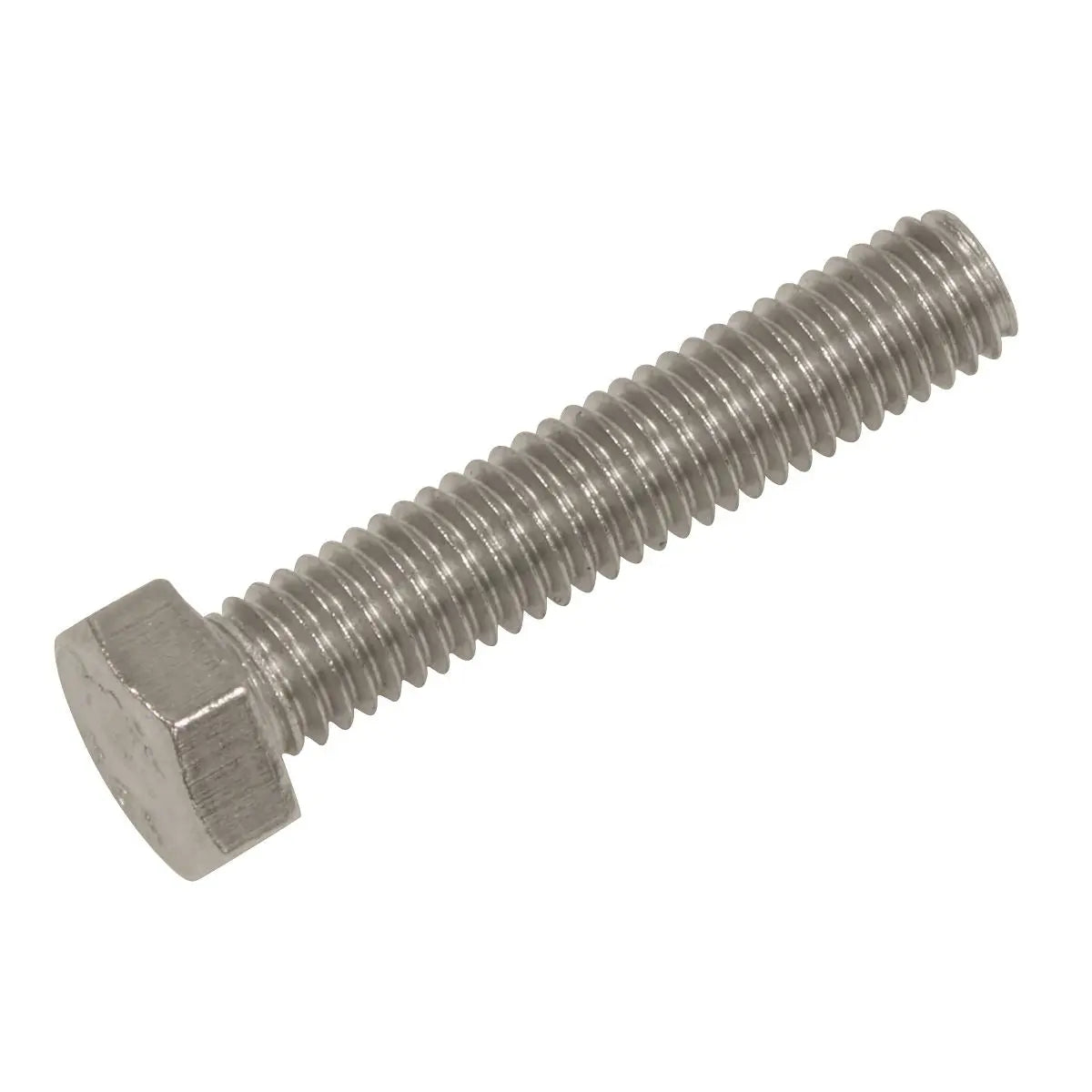 Sealey Stainless Steel Hex Head Set Screw DIN 933 - M5 X 25 A2 - Pack of 50 White Rose Tools