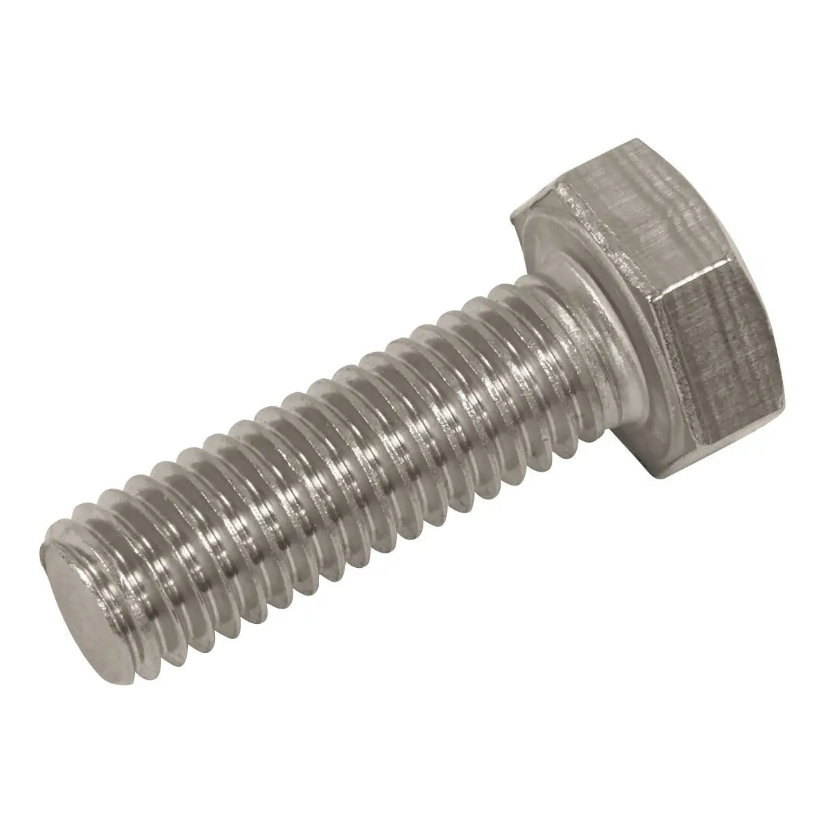 Sealey Stainless Steel Hex Head Set Screw DIN 933 - M8 X 25 A2 - Pack of 50 White Rose Tools