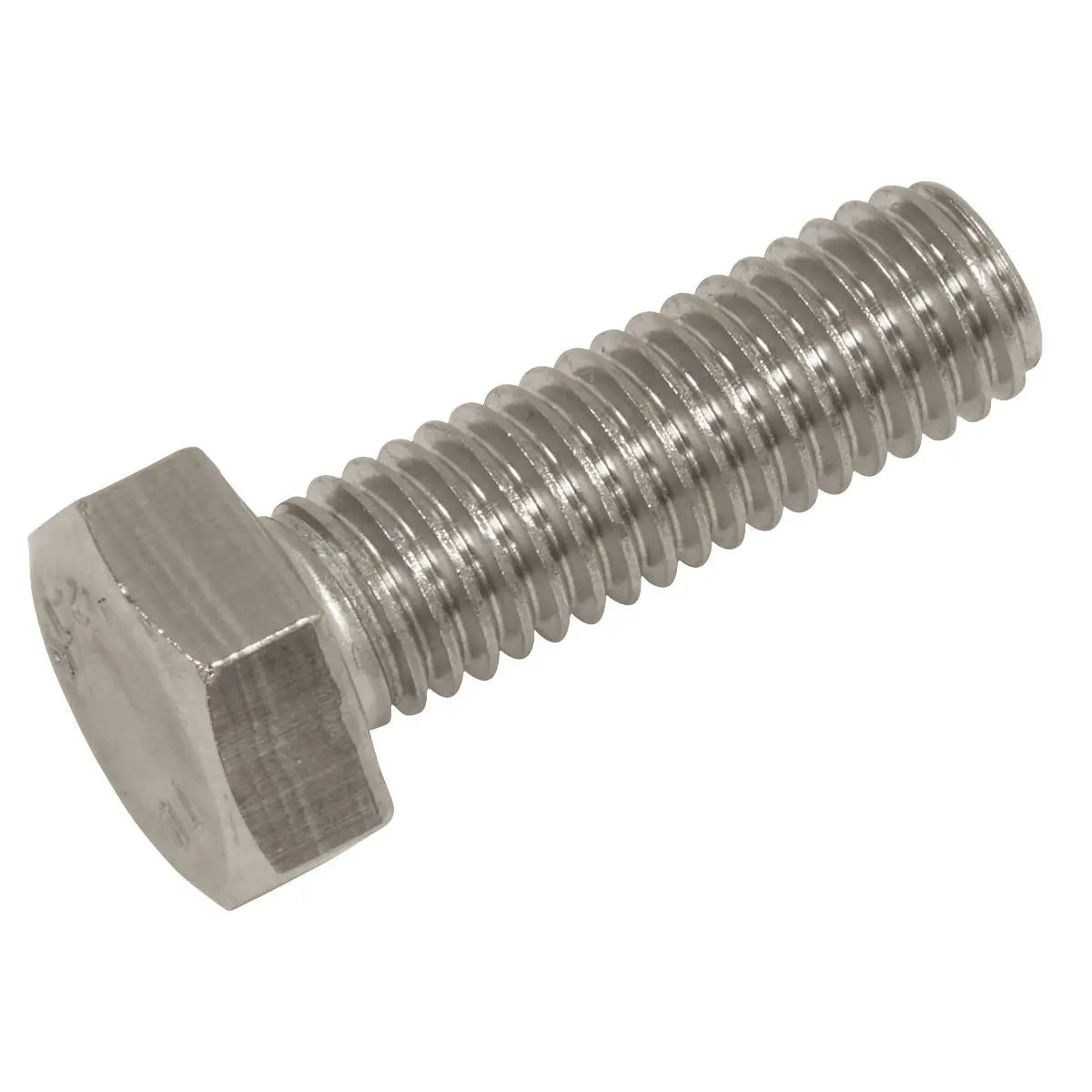Sealey Stainless Steel Hex Head Set Screw DIN 933 - M8 X 25 A2 - Pack of 50 White Rose Tools