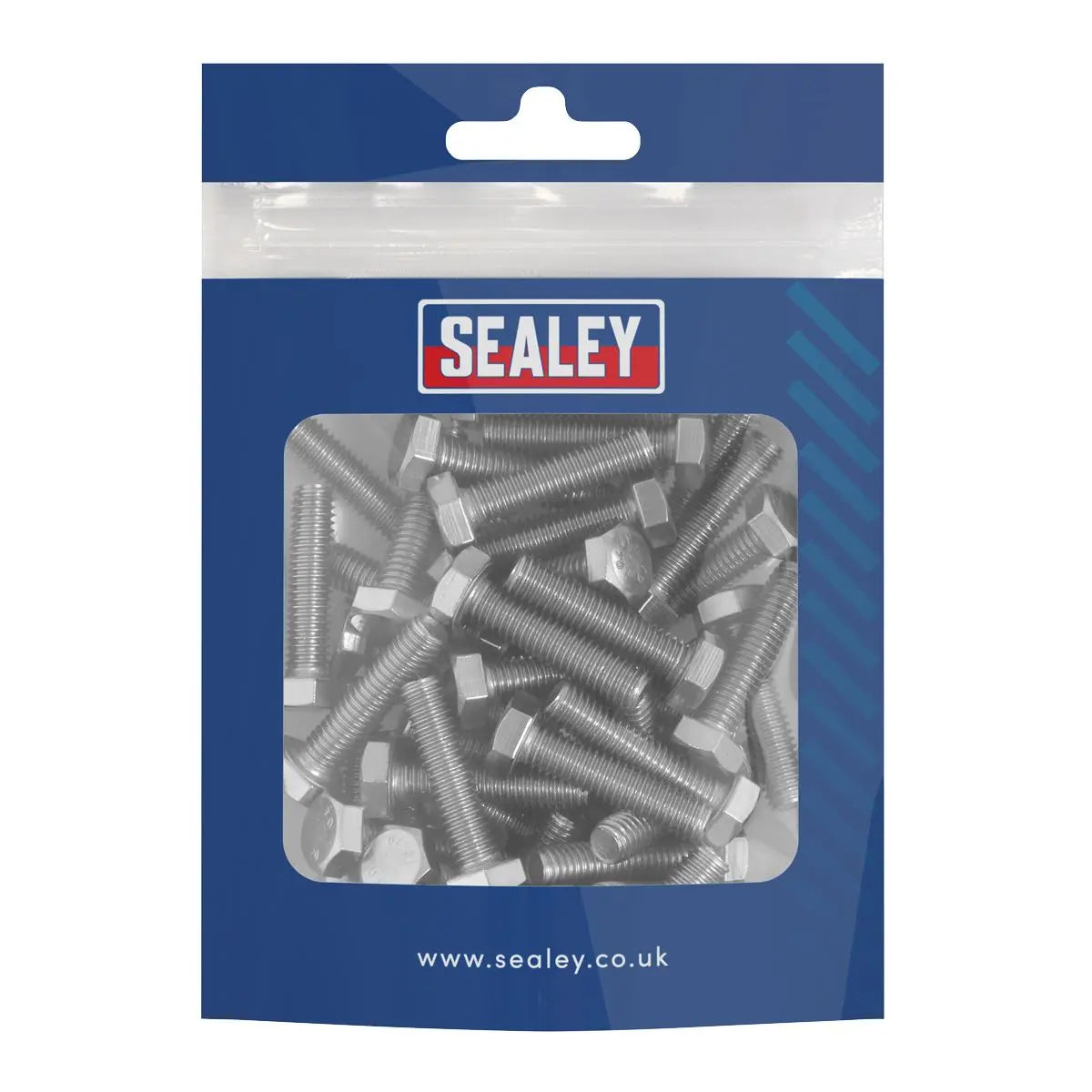 Sealey Stainless Steel Set Screw Din 933 – M6 x 25mm 1.00mm Pitch - Pack of 50 White Rose Tools