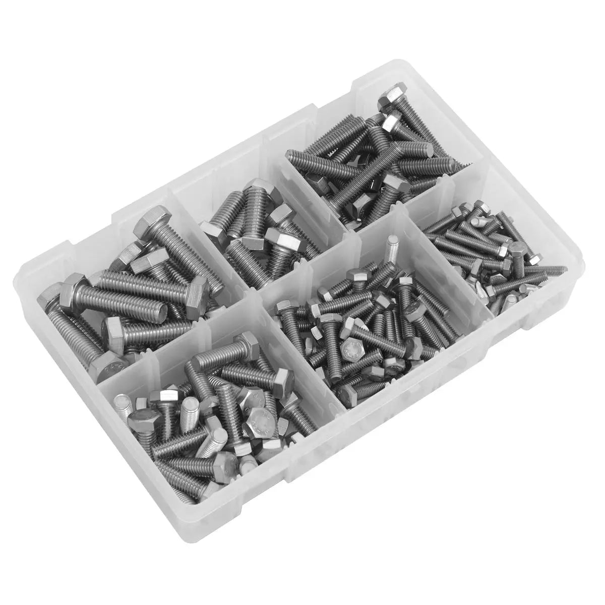 Sealey Stainless Steel Setscrew Assortment 150pc M5-M10  White Rose Tools