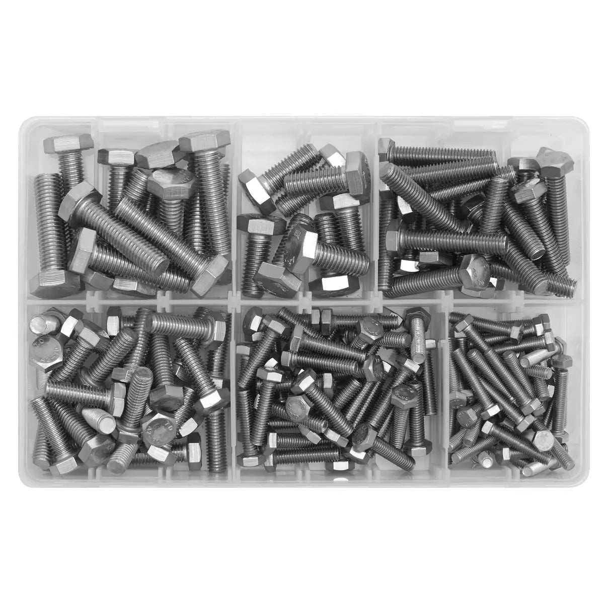 Sealey Stainless Steel Setscrew Assortment 150pc M5-M10  White Rose Tools