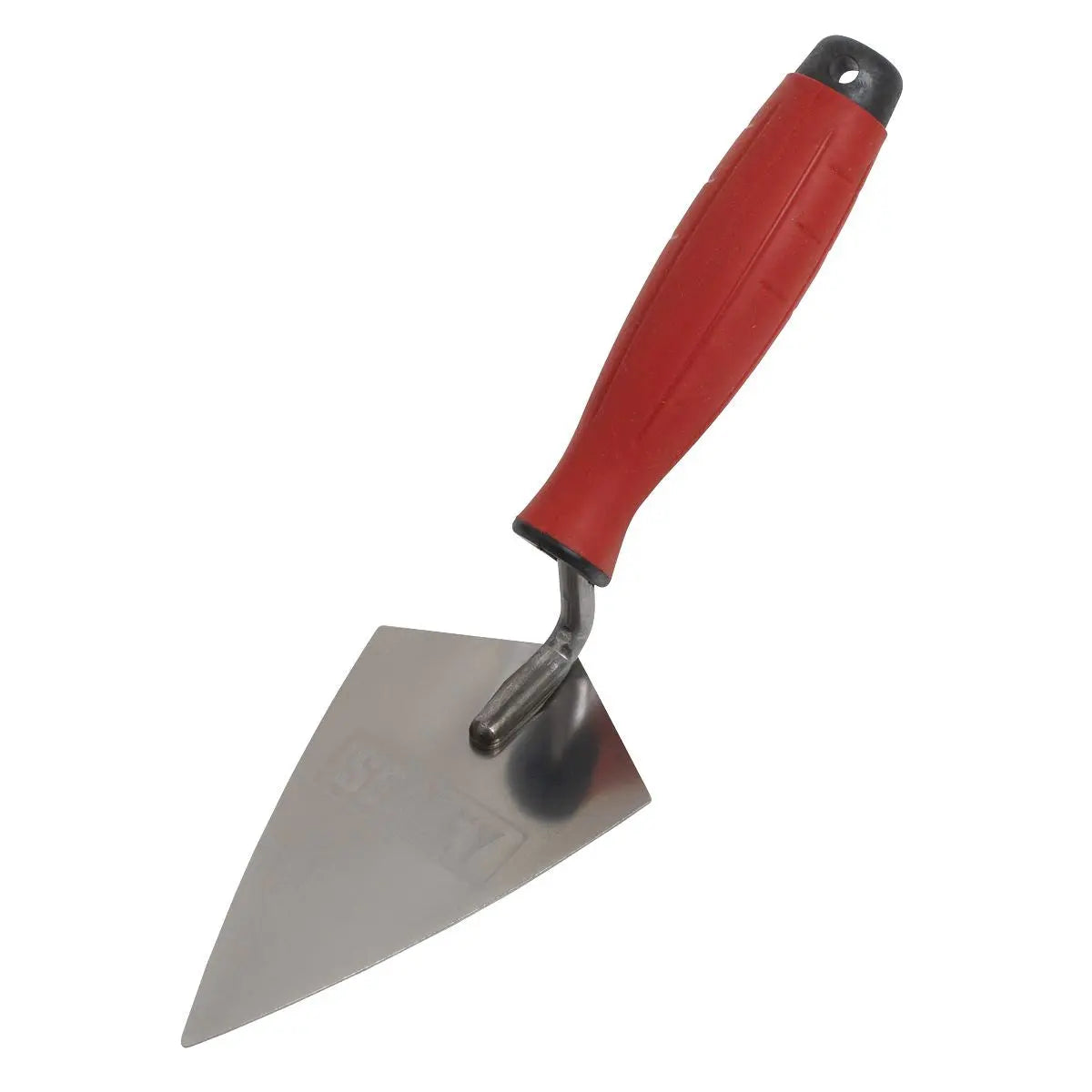 Sealey Stainless Steel Sharp Pointing Trowel - Rubber Handle - 140mm  White Rose Tools