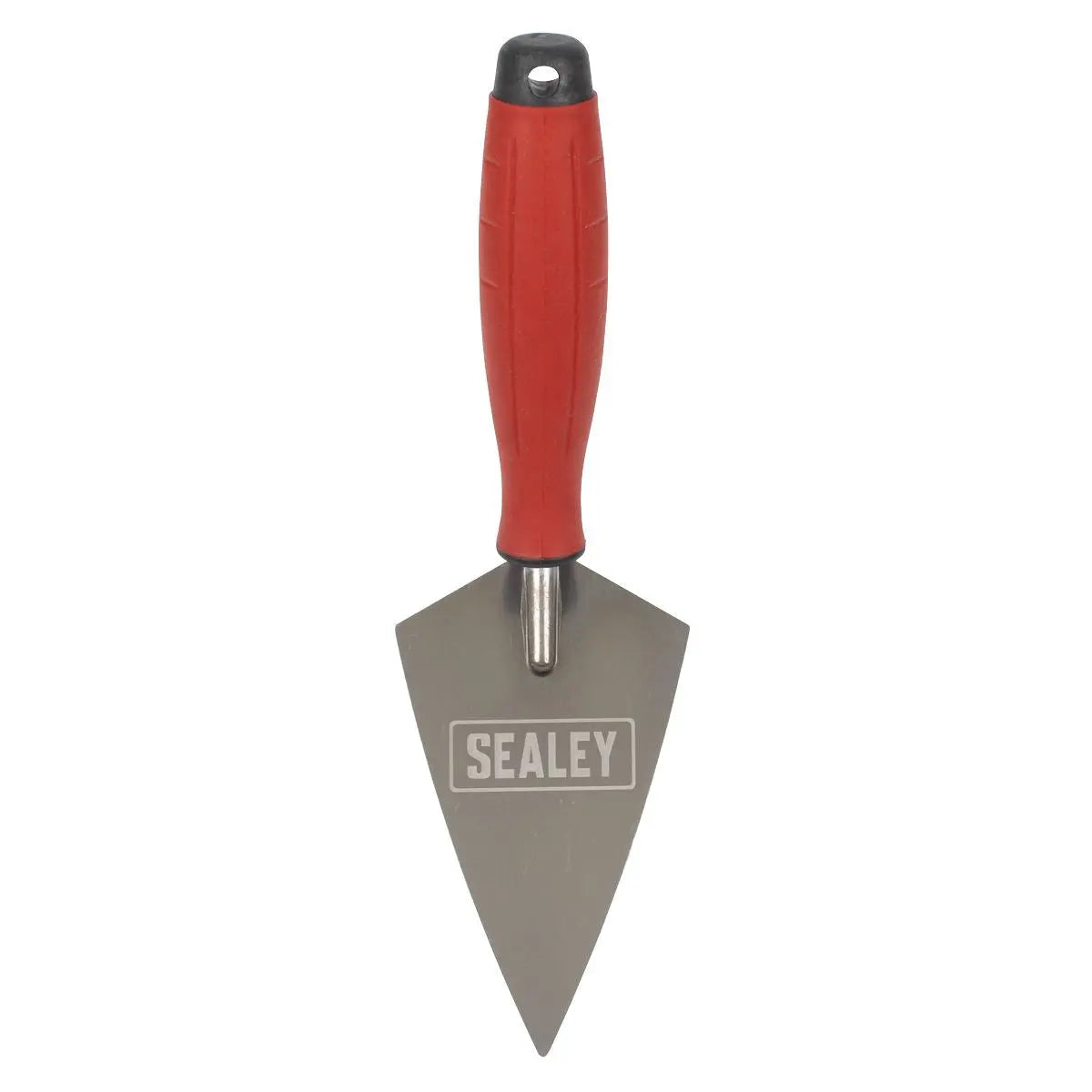 Sealey Stainless Steel Sharp Pointing Trowel - Rubber Handle - 140mm  White Rose Tools