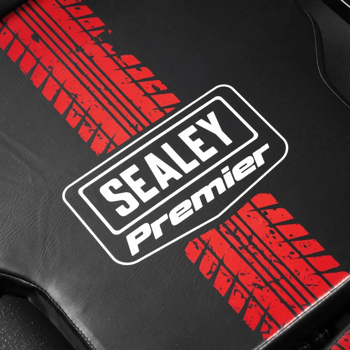 Sealey Steel Creeper with 4 Rough Ground 5" Wheels & Adjustable Back/Headrest White Rose Tools