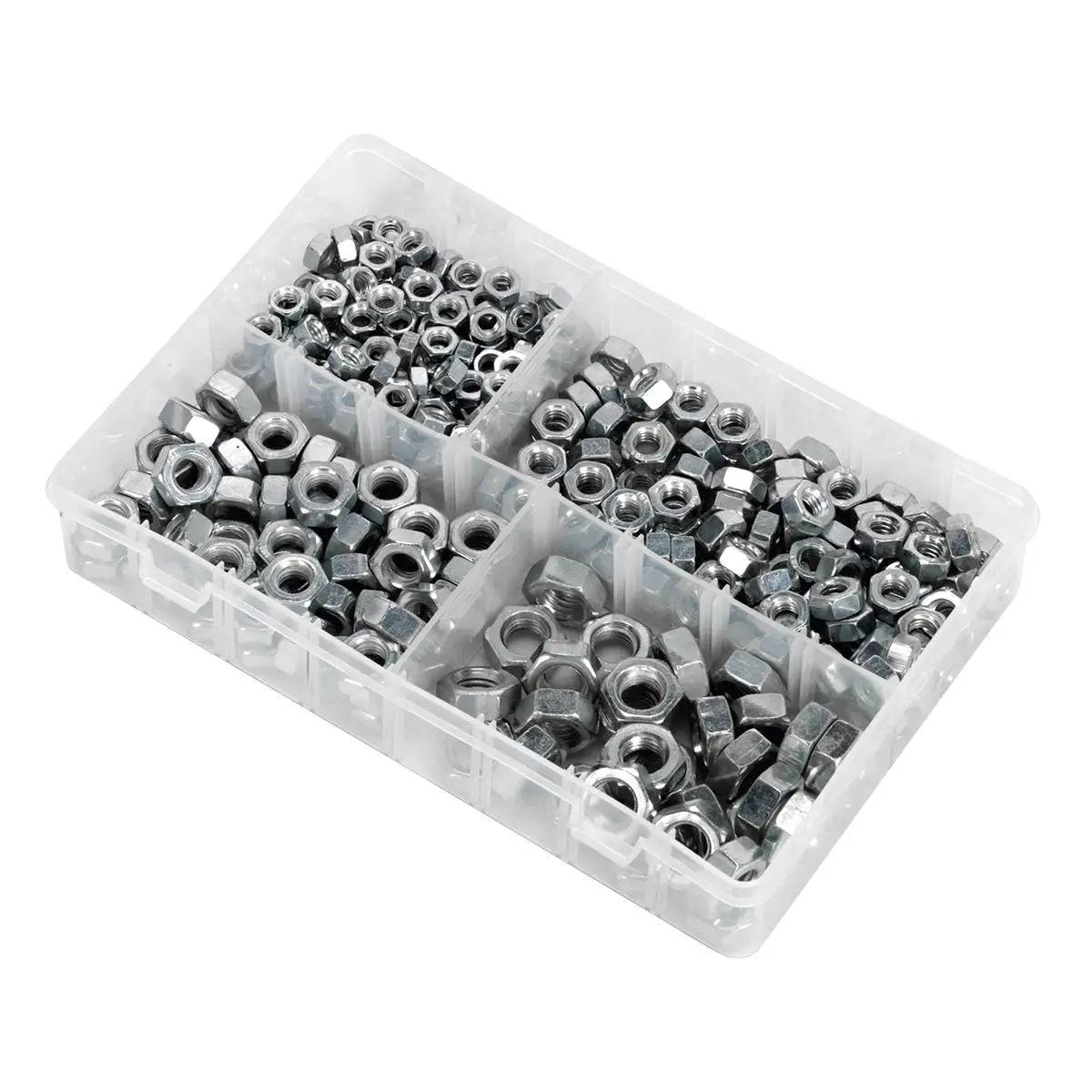 Sealey Steel Nut Assortment 320pc 1/4"-1/2"UNF  White Rose Tools