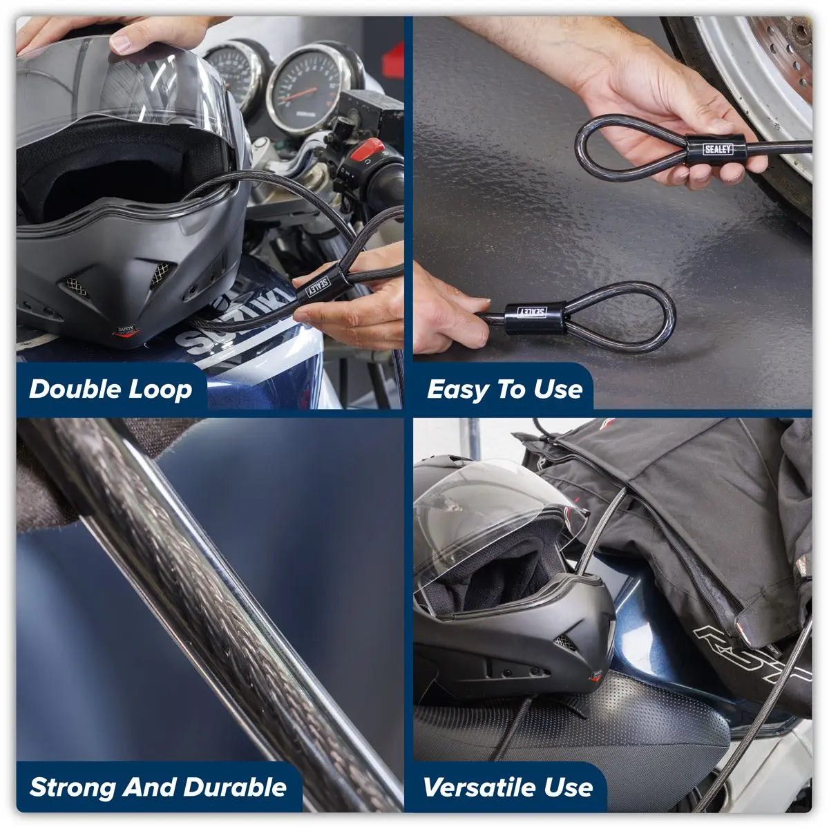 Sealey Steel Wire Security Cable without Lock 10mm x 5m White Rose Tools