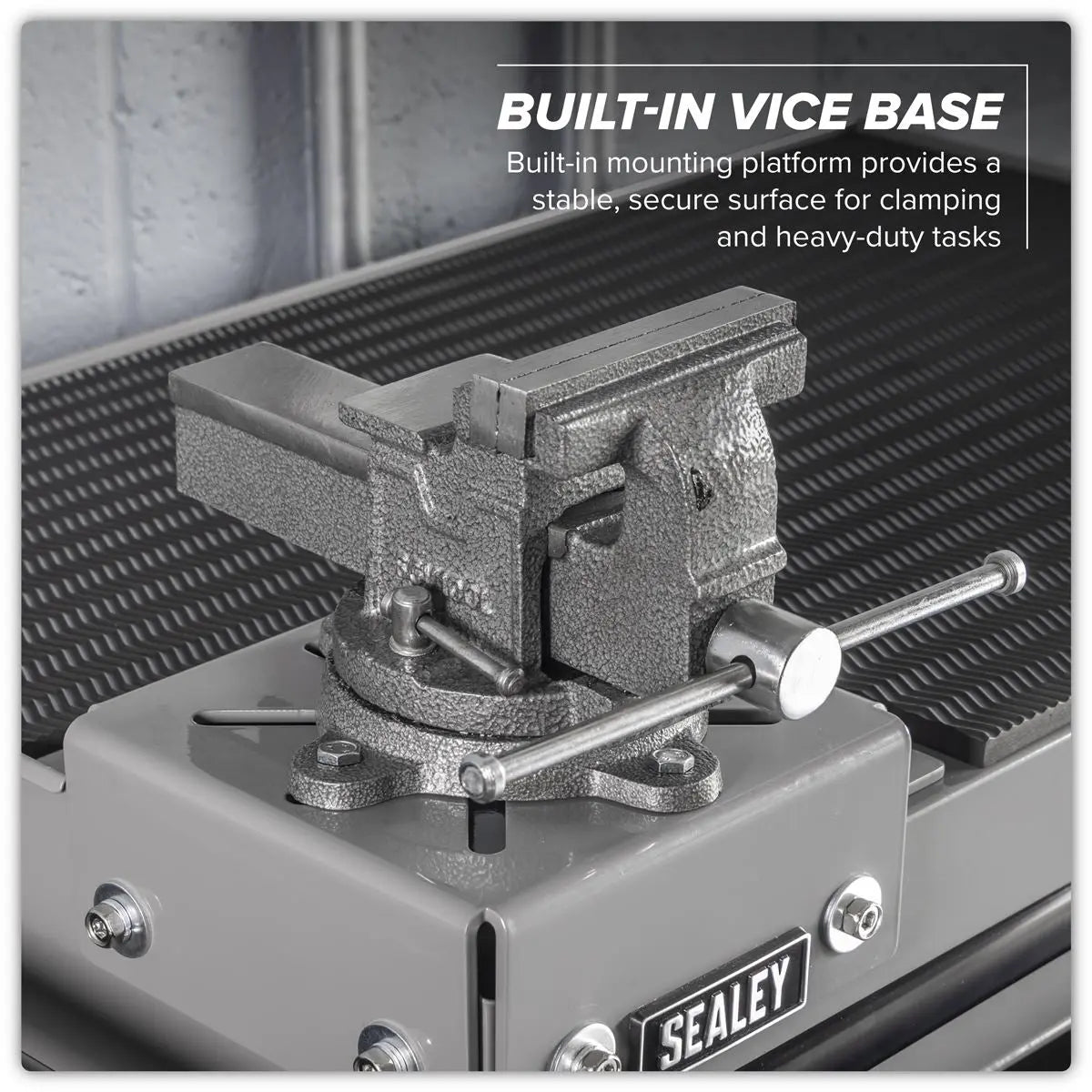 Sealey Superline PRO® Rollcab 6 Drawer with SG Swivel Base 100mm Vice White Rose Tools