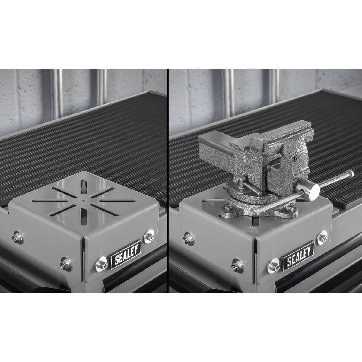 Sealey Superline PRO® Rollcab 6 Drawer with SG Swivel Base 100mm Vice White Rose Tools