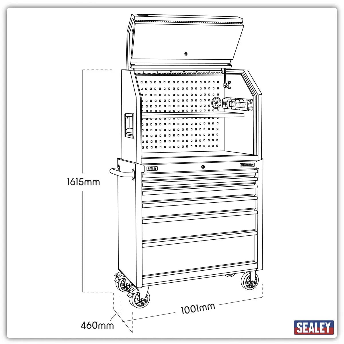 Sealey Superline Pro Hutch Toolbox 915mm & Rollcab Combo
