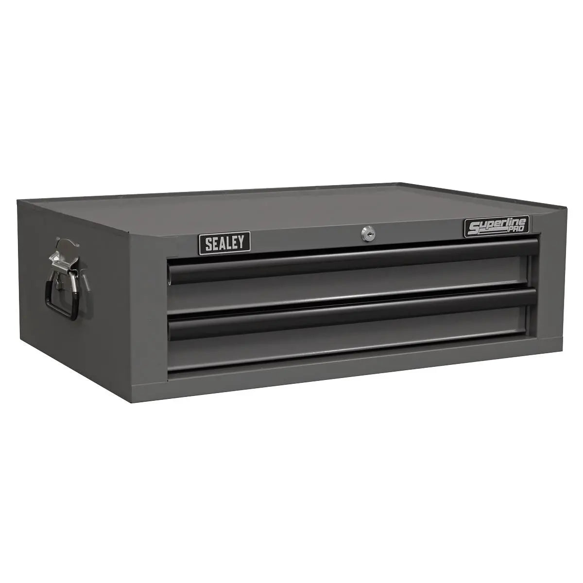 Sealey Superline Pro Mid-Box Tool Chest 2 Drawer with Ball-Bearing Slides - Grey/Black White Rose Tools
