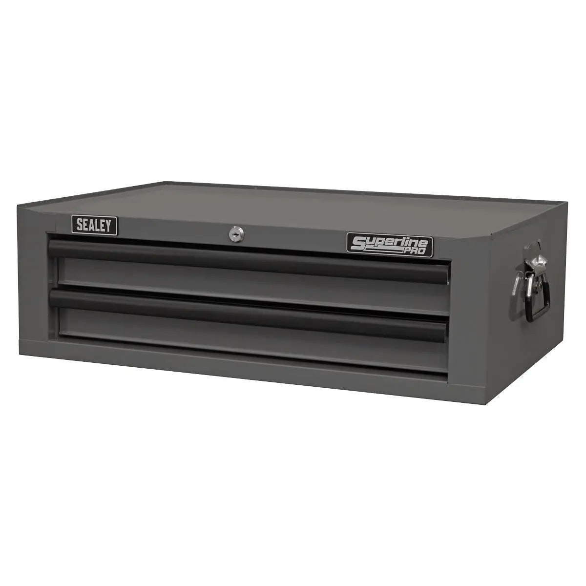 Sealey Superline Pro Mid-Box Tool Chest 2 Drawer with Ball-Bearing Slides - Grey/Black White Rose Tools