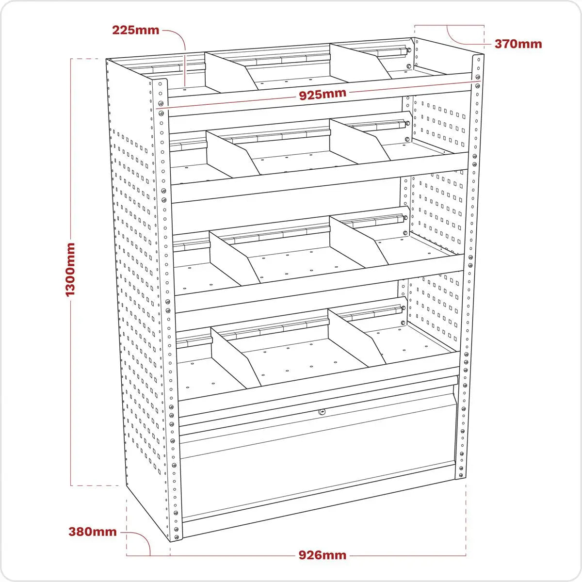 Sealey Superline Pro Modular Flat Shelf Van Storage System