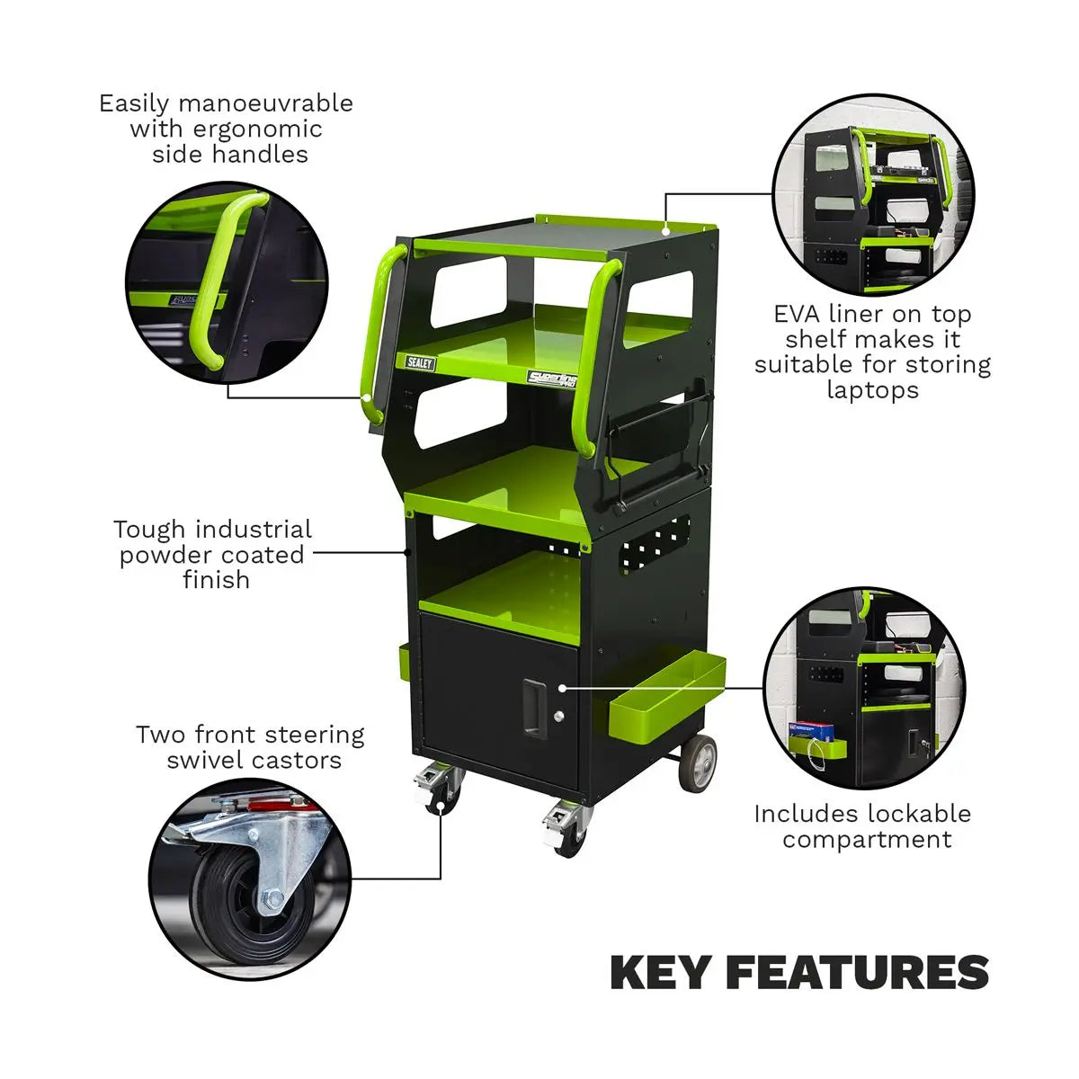 Sealey Superline Pro Multipurpose Trolley for Diagnostics 4-Level