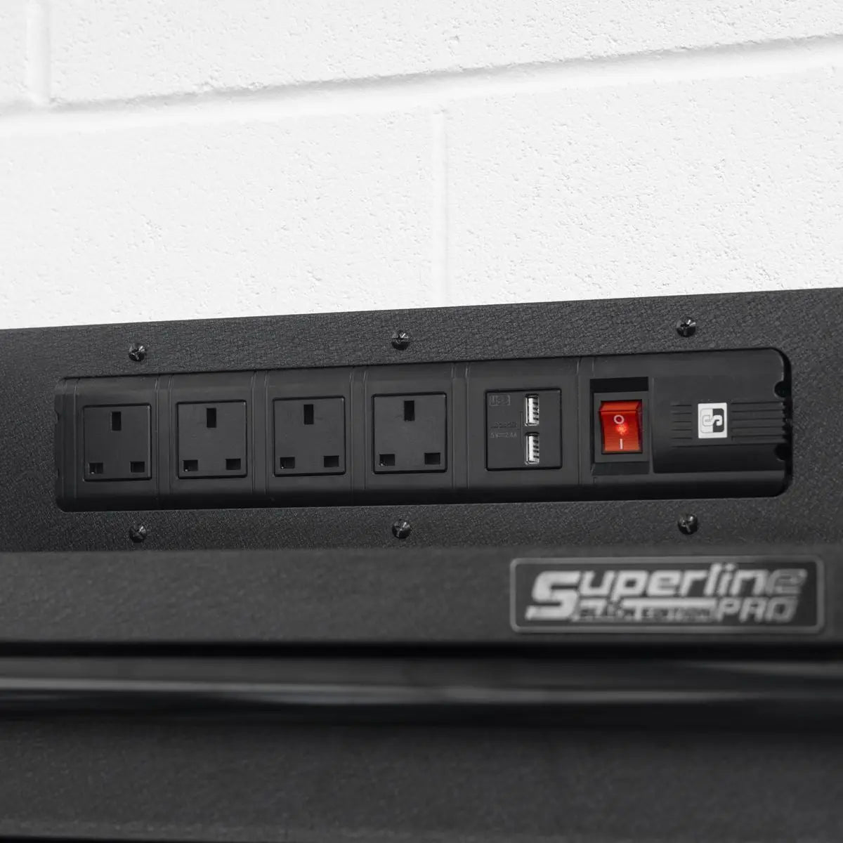 Sealey Superline Pro Power Tool Storage Rack with Drawer & Power Strip White Rose Tools