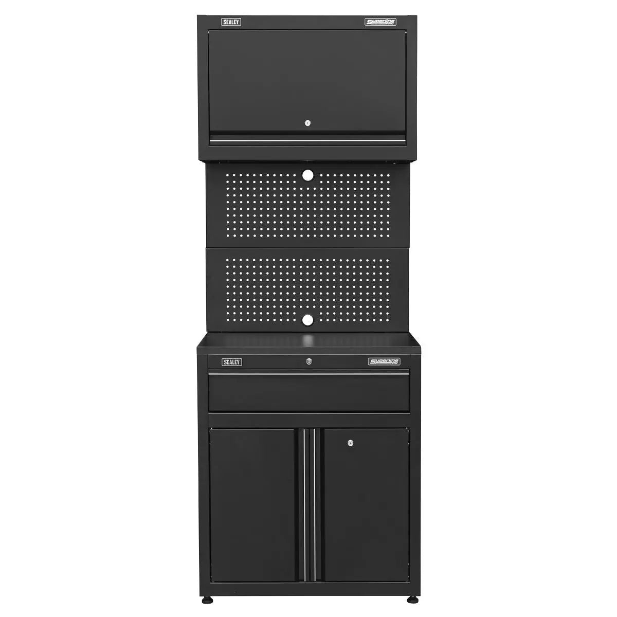 Sealey Superline Pro Rapid-Fit 1 Drawer Cabinet & Wall Cupboard White Rose Tools