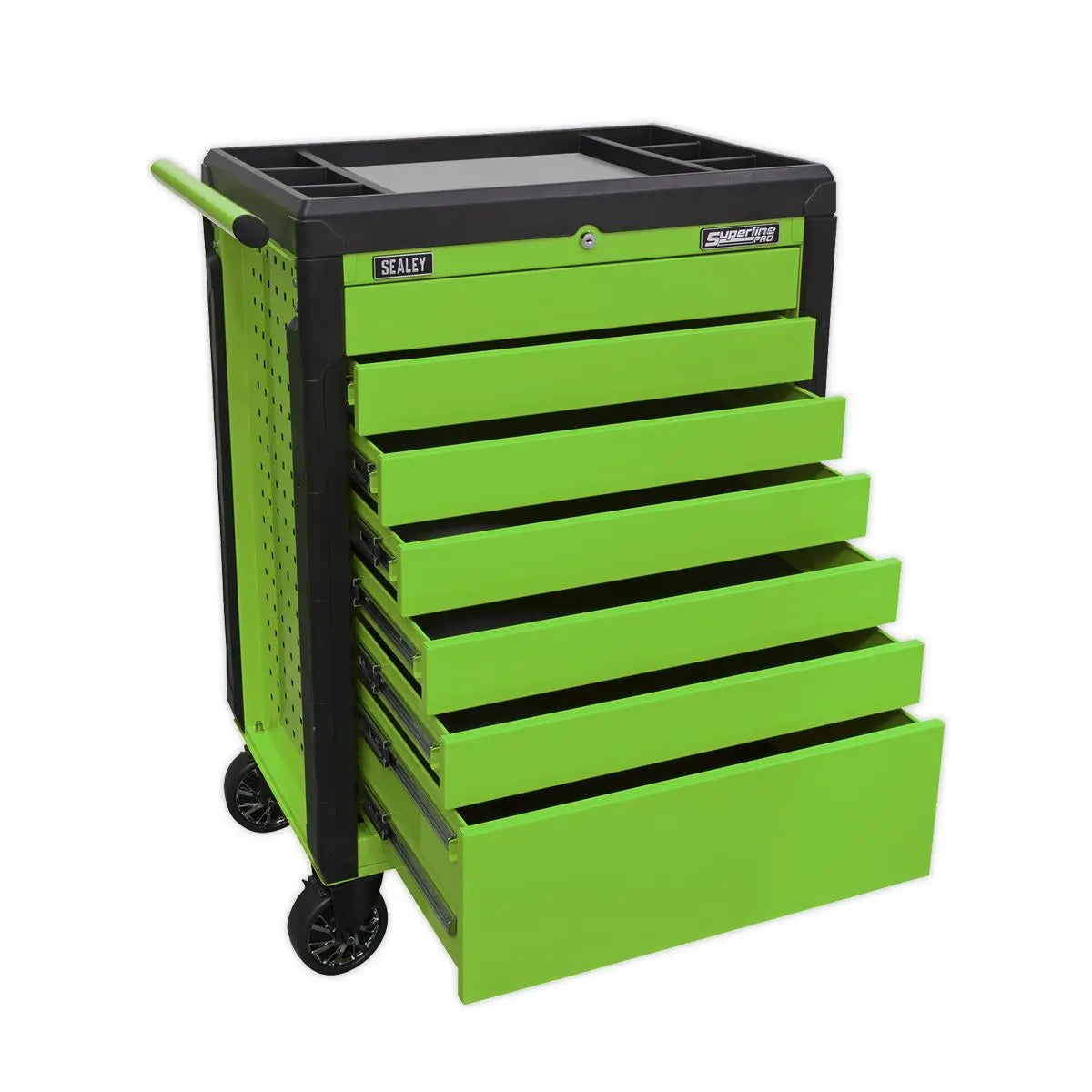 Sealey Superline Pro Rollcab 7 Drawer Push-To-Open - Green