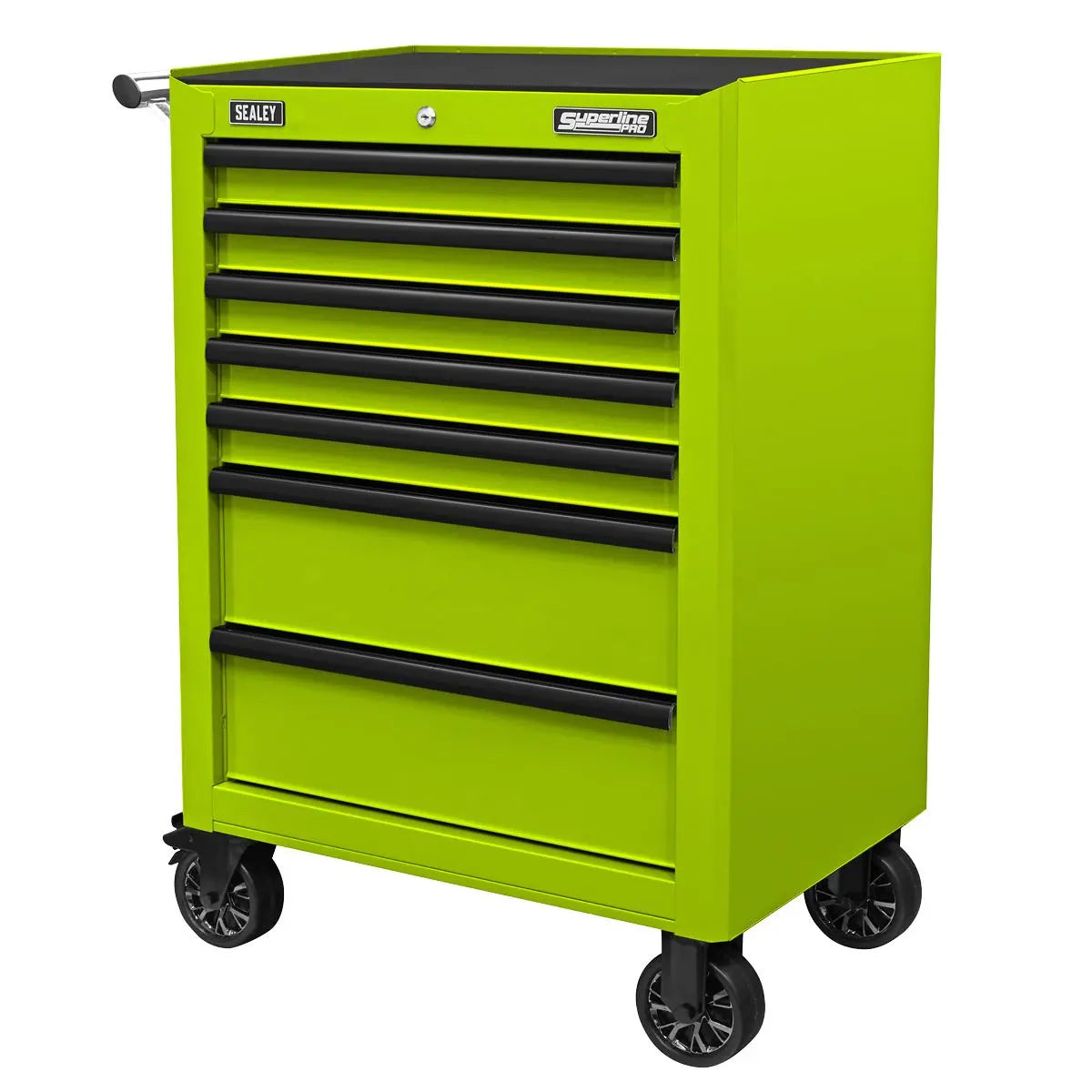 Sealey Superline Pro Rollcab 7 Drawer with Ball-Bearing Slides - Green/Black White Rose Tools