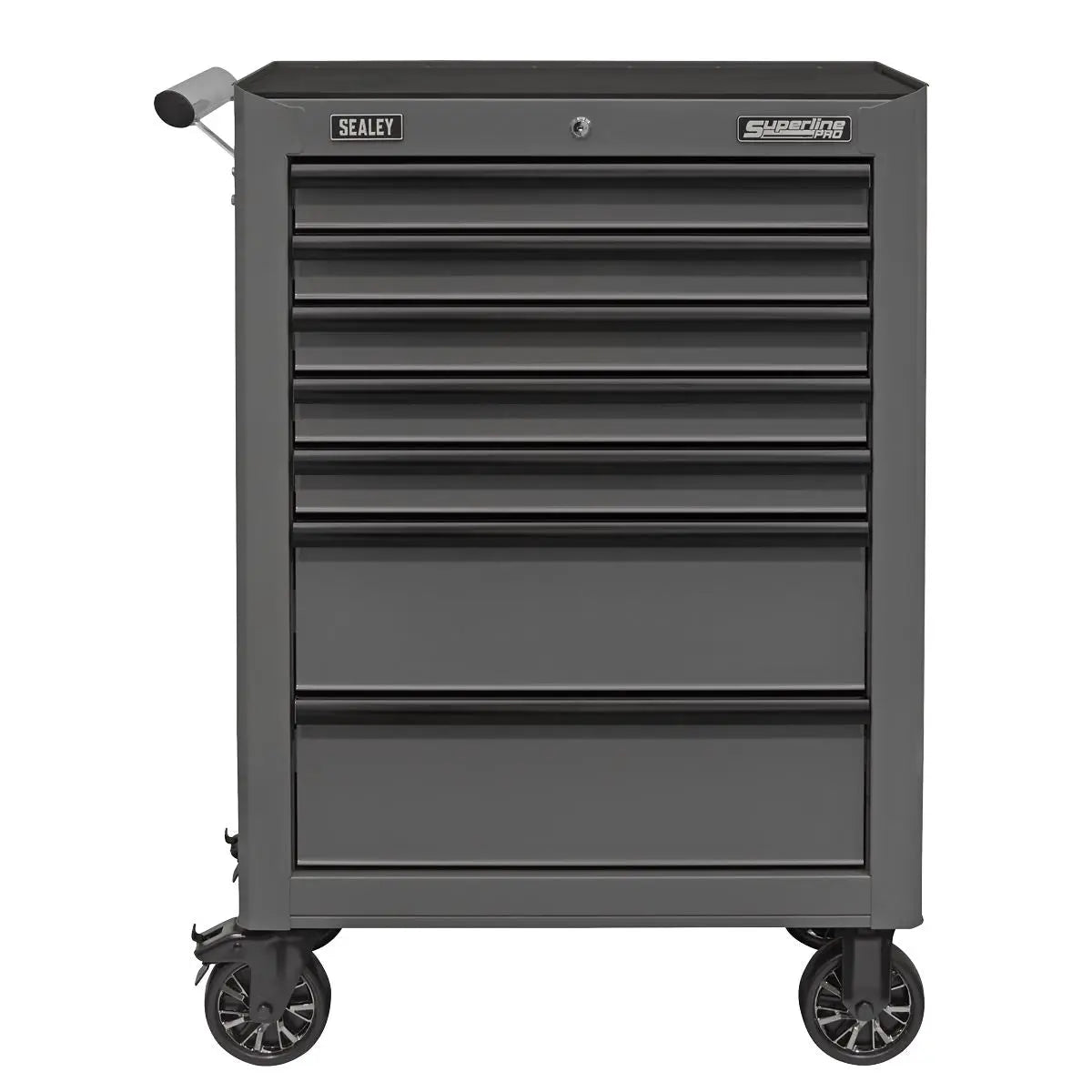 Sealey Superline Pro Rollcab 7 Drawer with Ball-Bearing Slides - Grey/Black White Rose Tools