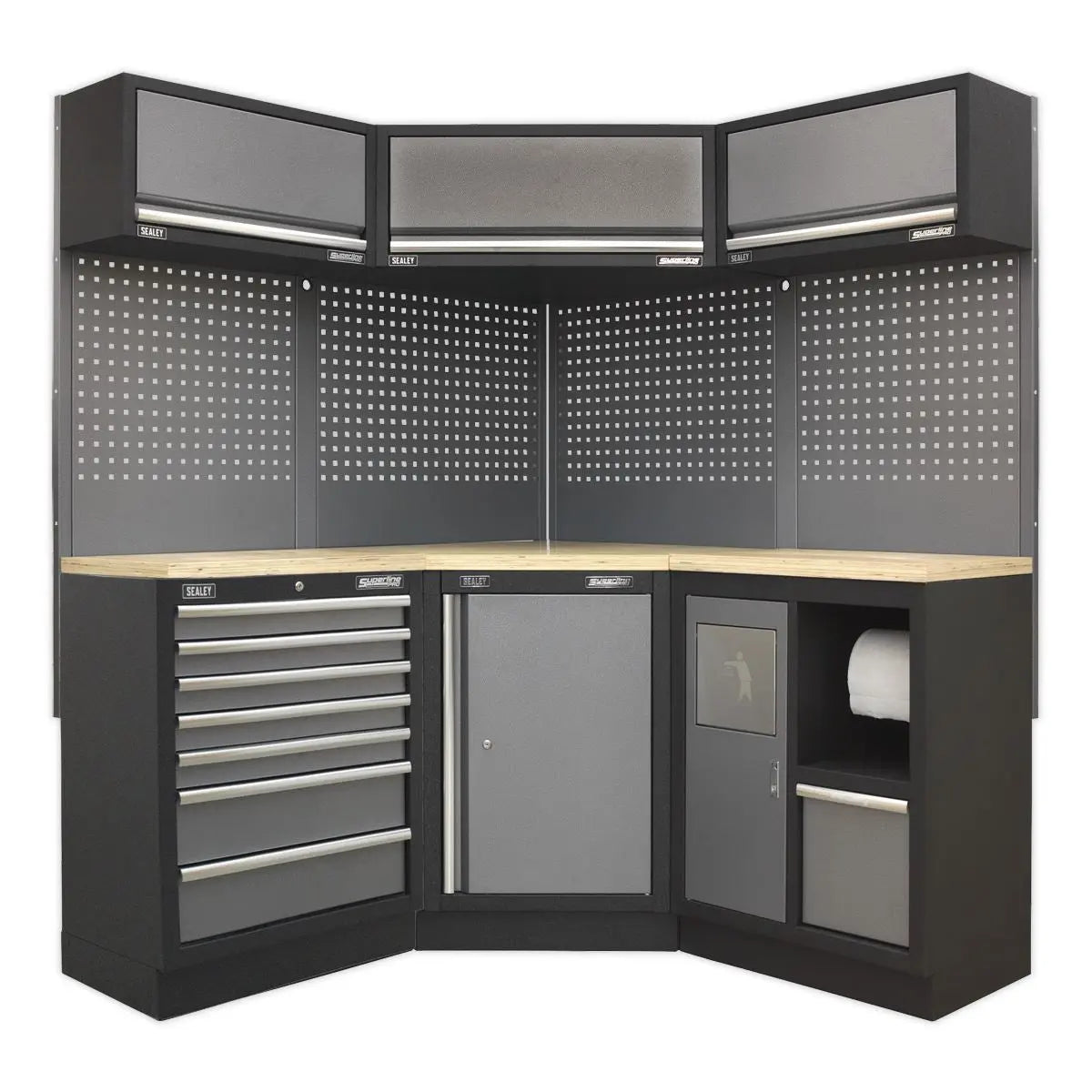Sealey Superline Pro Superline PRO® 1.6m Corner Storage System - Wood Worktop