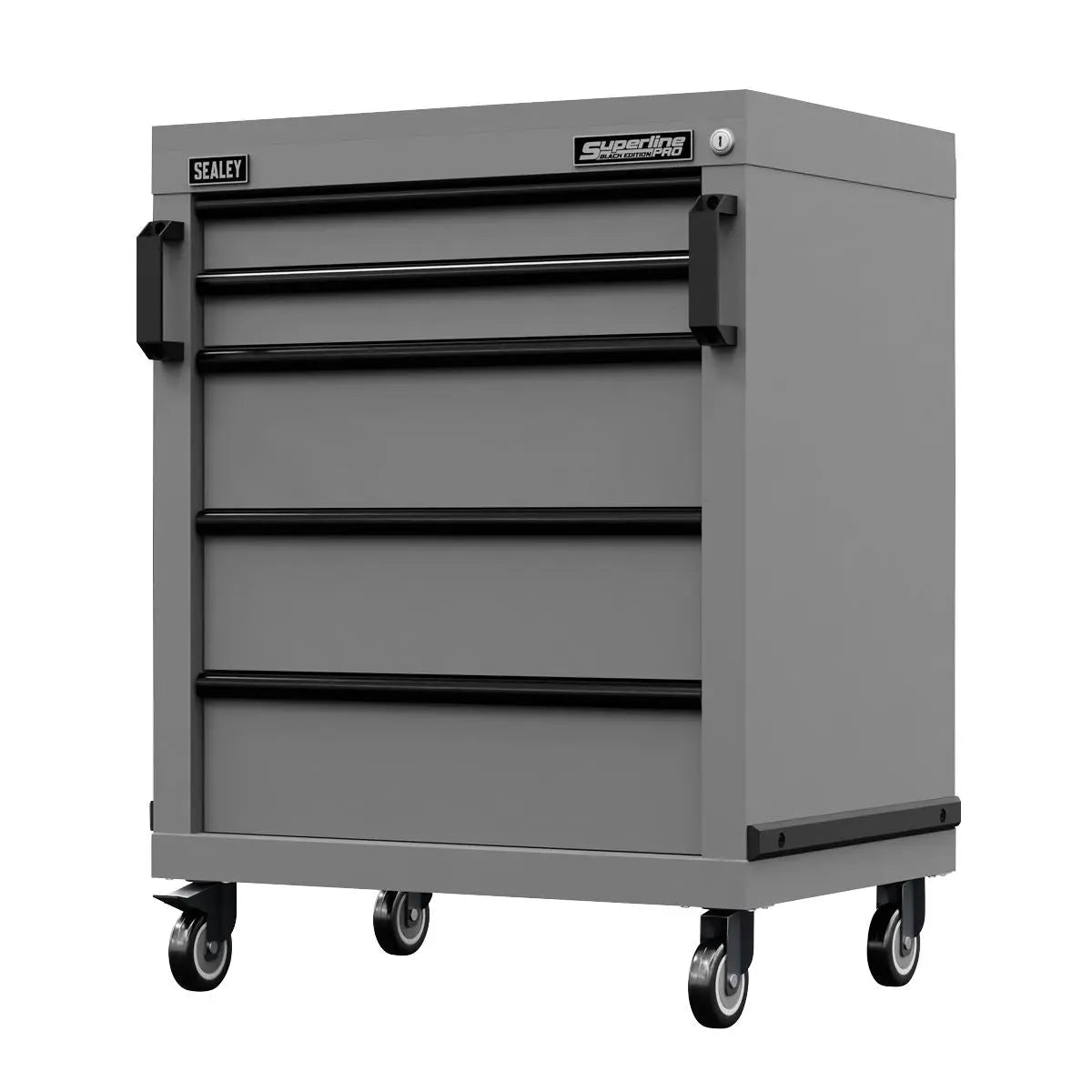 Sealey Superline Pro Superline PRO® Black Edition Modular Mobile Cabinet 5 Drawer 650mm White Rose Tools