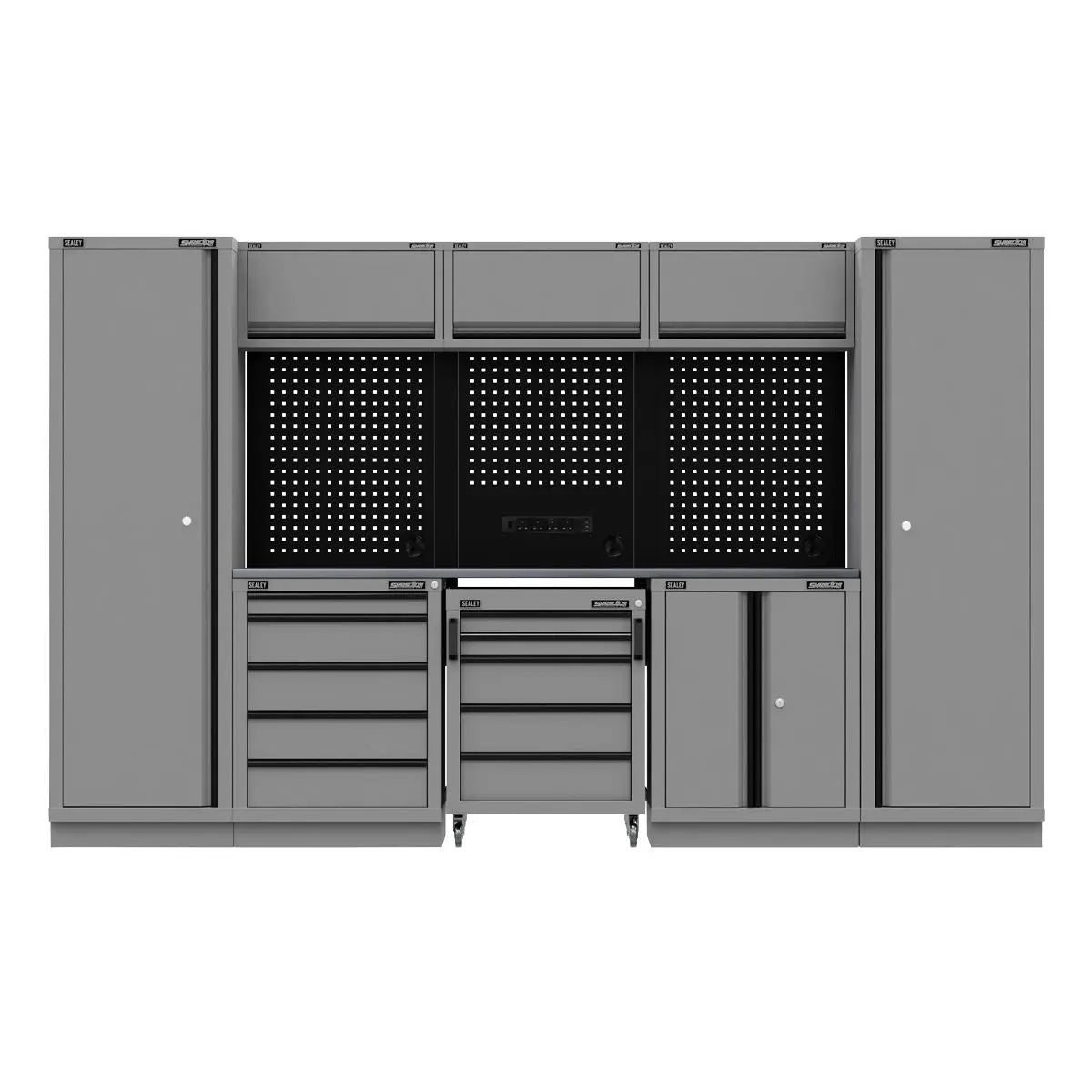 Sealey Superline Pro Superline PRO® Black Edition Storage System with Stainless Worktop 3.24m White Rose Tools