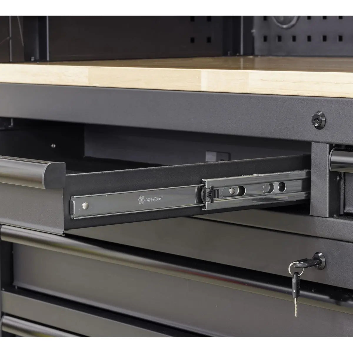 Sealey Superline Pro Superline PRO® Black Edition Top Hutch & 2 Drawer Riser 1549mm White Rose Tools