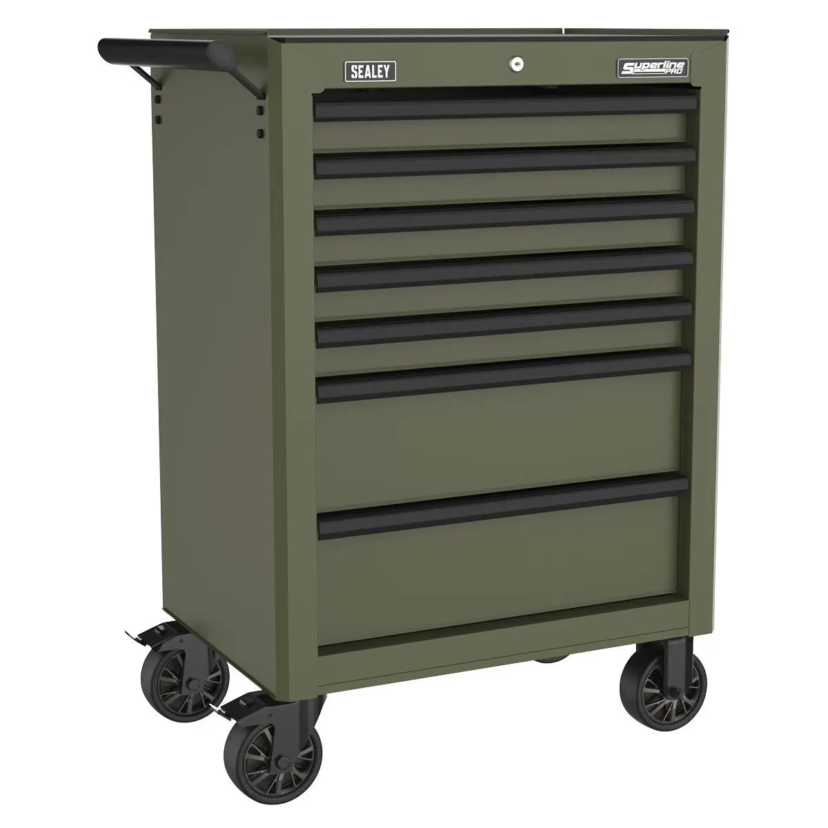 Sealey Superline Pro Superline PRO® Heavy-Duty Rollcab 7 Drawer - Khaki White Rose Tools