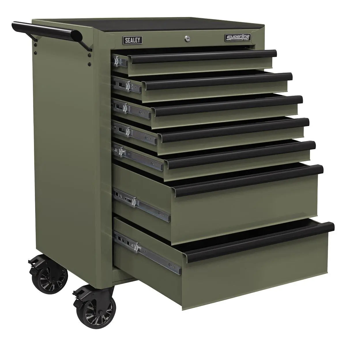 Sealey Superline Pro Superline PRO® Heavy-Duty Rollcab 7 Drawer - Khaki White Rose Tools