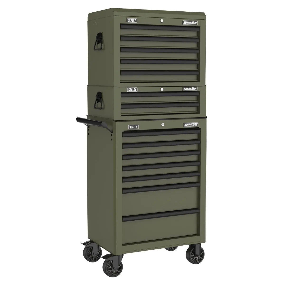 Sealey Superline Pro Superline PRO® Mid-Box Tool Chest 2 Drawer - Khaki White Rose Tools