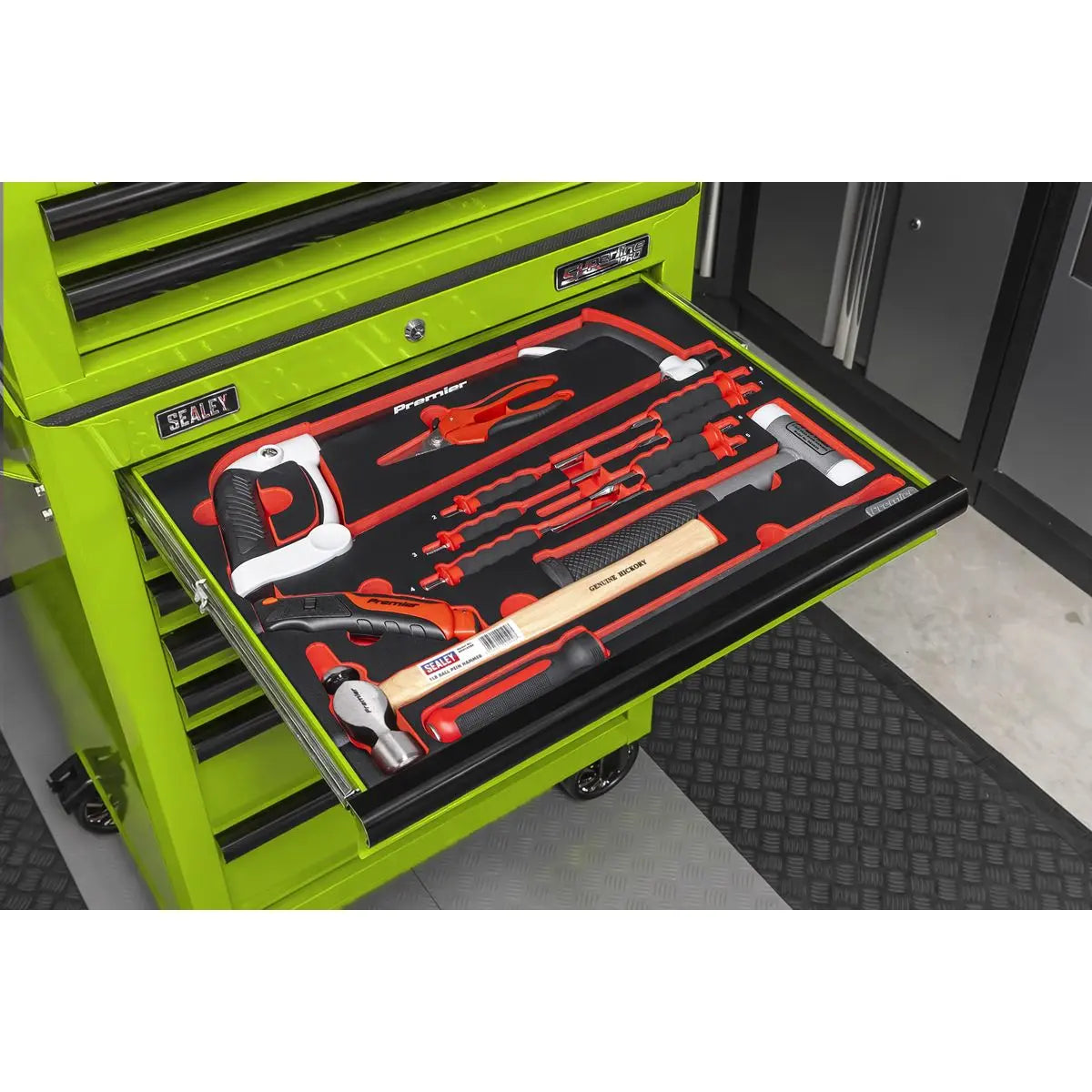 Sealey Superline Pro Superline PRO® Tool Chest Combination 14 Drawer with 446pc Tool Kit - Green White Rose Tools