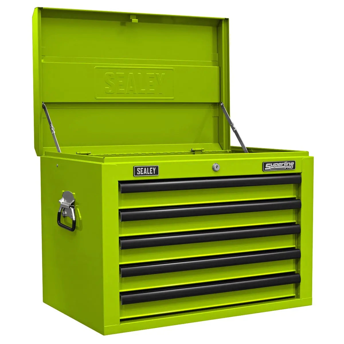 Sealey Superline Pro Tool Chest Combination 14 Drawer with Ball-Bearing Slides - Green & 1179pc Tool Kit White Rose Tools