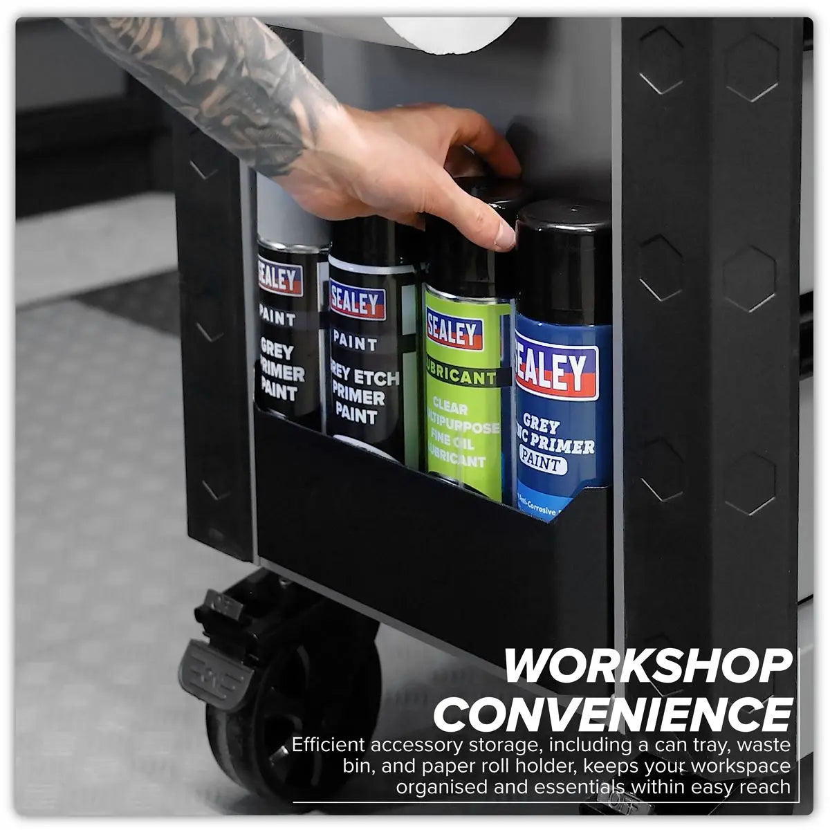 Sealey Superline Pro Tool Trolley 6 Drawer - Grey White Rose Tools