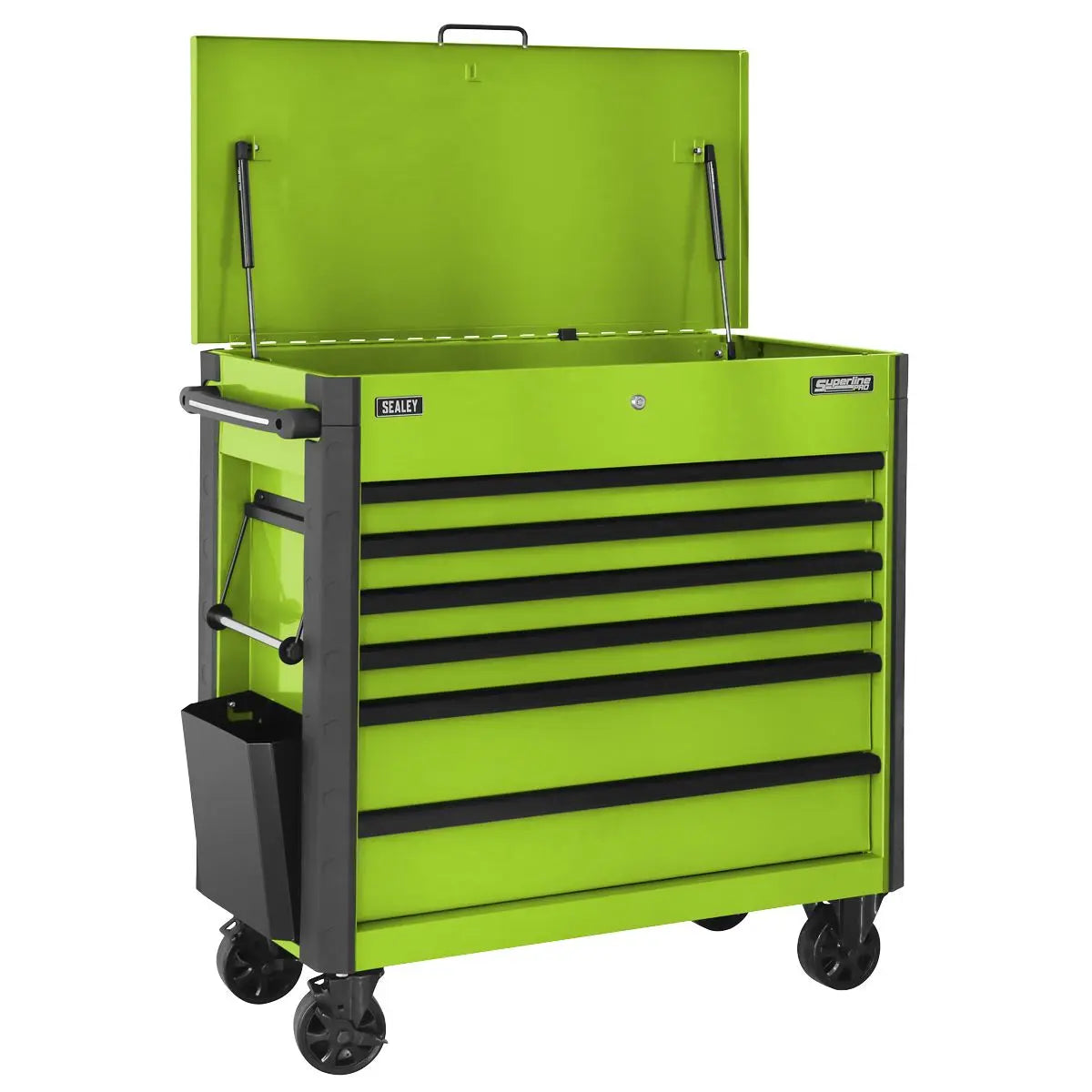 Sealey Superline Pro Tool Trolley 6 Drawer with Ball Bearing Slides - Green White Rose Tools
